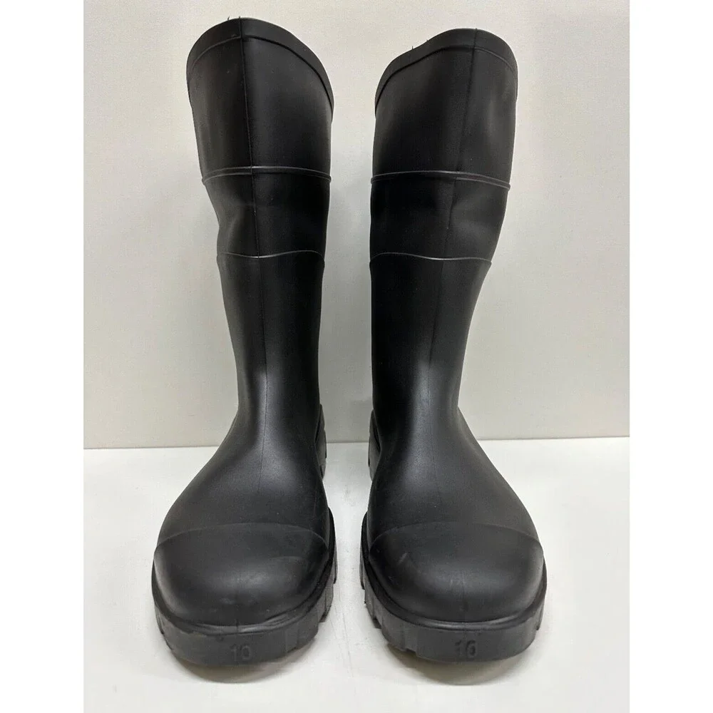 Rainboots men size 10 women size 12 unisex black rubber waterproof made in USA